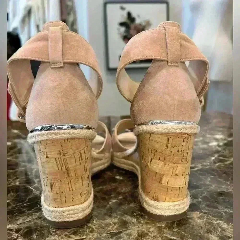 Franco Sarto Shoes: Franco Sarto Quintana Suede Espadrilles Peach Size 7.5M